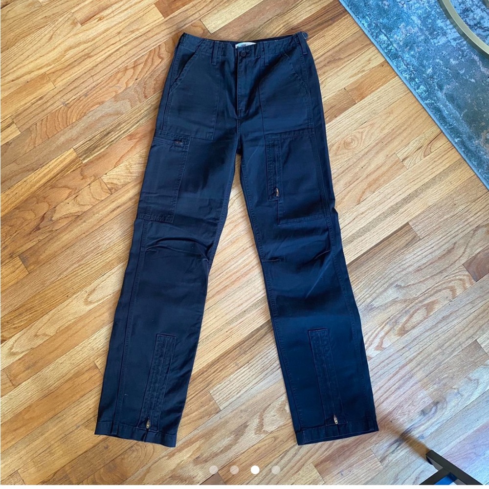 Re/Done Black Straight-Leg Utility Pants